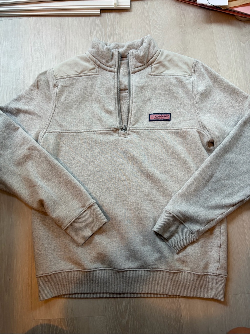 Vineyard Vines Men’s Quarter-Zip Pullover Sweater - Light Gray